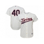 Minnesota Twins #40 Bartolo Colon Replica Cream Alternate Cool Base MLB Jersey