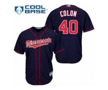 Minnesota Twins #40 Bartolo Colon Replica Navy Blue Alternate Road Cool Base MLB Jersey