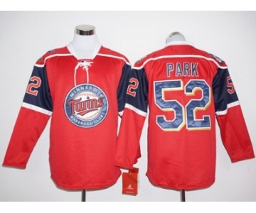 Minnesota Twins #52 Byung-Ho Park Red Long Sleeve Stitched Baseball Jersey