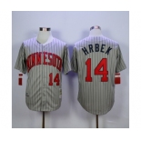 mlb jerseys minnesota twins #14 hrbek grey(black strip)[1987 m&n]