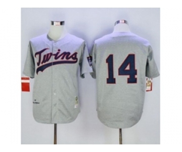 mlb jerseys minnesota twins #14 kent hrbek grey(m&n 1969)