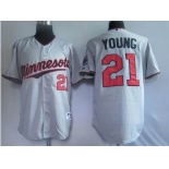 mlb jerseys minnesota twins #21young grey