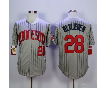 mlb jerseys minnesota twins #28 blyleven grey(black strip)[1987 m&n]