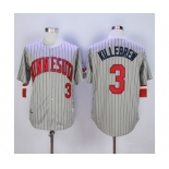 mlb jerseys minnesota twins #3 killebrew grey(black strip)[m&n]