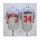 mlb jerseys minnesota twins #34 puckett grey(black strip)[1987 m&n]