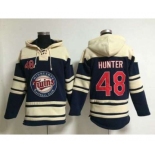 mlb jerseys minnesota twins #48 hunter blue[hunter][pullover hooded sweatshirt]