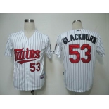 mlb jerseys minnesota twins #53 blackburn white(blue strip)