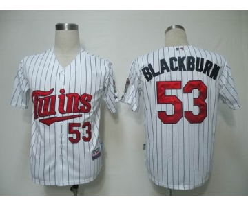 mlb jerseys minnesota twins #53 blackburn white(blue strip)