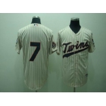 mlb jerseys minnesota twins #7 mauer cream(50th)