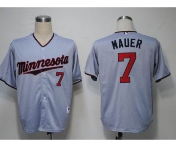 mlb jerseys minnesota twins #7 mauer grey[2011 minnesota]