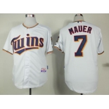 mlb jerseys minnesota twins #7 mauer white