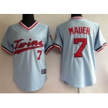 mlb jerseys minnesota twins #7 m&n mauer blue