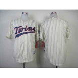 mlb jerseys minnesota twins blank cream[blue strip]