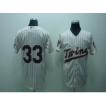 mlb minnesota Twins #33 morneau cream(50th)