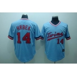 mlb minnesota twins #14 hrbek baby blue(cooperstown throwback)