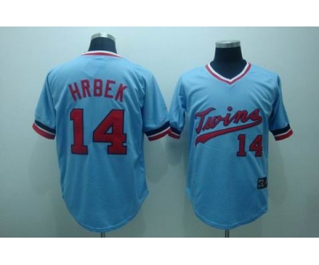 mlb minnesota twins #14 hrbek baby blue(cooperstown throwback)