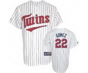 mlb minnesota twins #22 gomez white(blue strip)