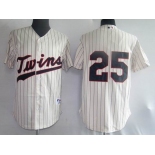 mlb minnesota twins #25 cream(50th)