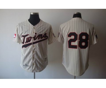 mlb minnesota twins #28 blvleven baby m&n cream(black strip)