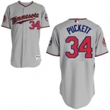 mlb minnesota twins #34 puckett grey(50th)