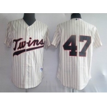 mlb minnesota twins #47 liriano cream