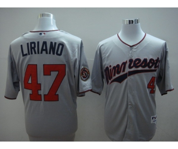 mlb minnesota twins #47 liriano grey(50th)