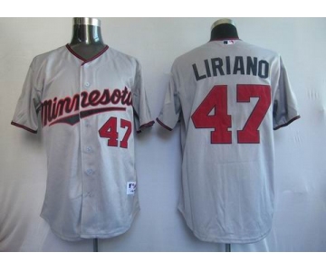 mlb minnesota twins #47 liriano grey