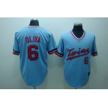 mlb minnesota twins #6 oliva baby blue[cooperstown throwback]