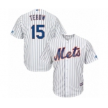 Men New York Mets #15 Tim Tebow Majestic White Home Cool Base Player Jersey