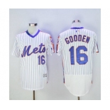 Men New York Mets #16 Dwight Gooden Majestic White Alternate Flexbase Authentic Collection Player Jersey