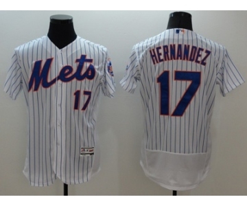 Men New York Mets #17 Keith Hernandez Majestic White Flexbase Authentic Collection Player Jersey