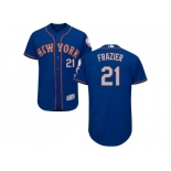 Men New York Mets #21 Todd Frazier Blue(Grey NO.) Flexbase Authentic Collection Stitched MLB Jersey