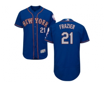 Men New York Mets #21 Todd Frazier Blue(Grey NO.) Flexbase Authentic Collection Stitched MLB Jersey