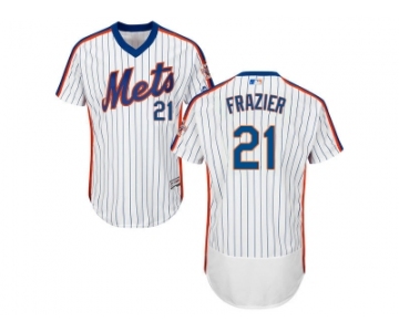 Men New York Mets #21 Todd Frazier White(Blue Strip) Flexbase Authentic Collection Alternate Stitched MLB Jersey