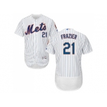 Men New York Mets #21 Todd Frazier White(Blue Strip) Flexbase Authentic Collection Stitched MLB Jersey