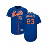 Men New York Mets #23 Adrian Gonzalez Blue Flexbase Authentic Collection Stitched MLB Jersey