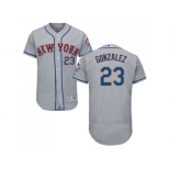 Men New York Mets #23 Adrian Gonzalez Grey Flexbase Authentic Collection Stitched MLB Jersey