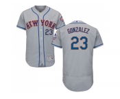 Men New York Mets #23 Adrian Gonzalez Grey Flexbase Authentic Collection Stitched MLB Jersey