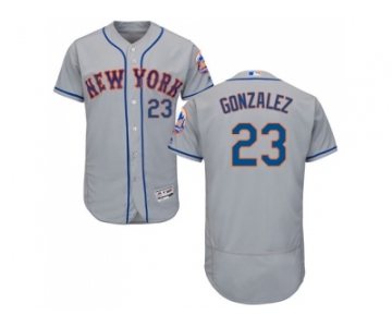 Men New York Mets #23 Adrian Gonzalez Grey Flexbase Authentic Collection Stitched MLB Jersey