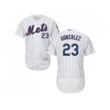 Men New York Mets #23 Adrian Gonzalez White(Blue Strip) Flexbase Authentic Collection Stitched MLB Jersey