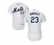 Men New York Mets #23 Adrian Gonzalez White(Blue Strip) Flexbase Authentic Collection Stitched MLB Jersey