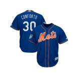 Men New York Mets #30 Michael Conforto Majestic Royal 2018 Spring Training Cool Base Player Jersey