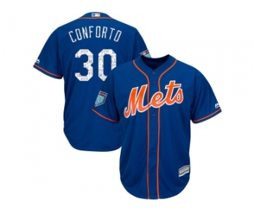 Men New York Mets #30 Michael Conforto Majestic Royal 2018 Spring Training Cool Base Player Jersey