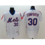 Men New York Mets #30 Michael Conforto Majestic White Alternate Flexbase Authentic Collection Player Jersey