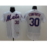 Men New York Mets #30 Michael Conforto Majestic White Flexbase Authentic Collection Player Jersey