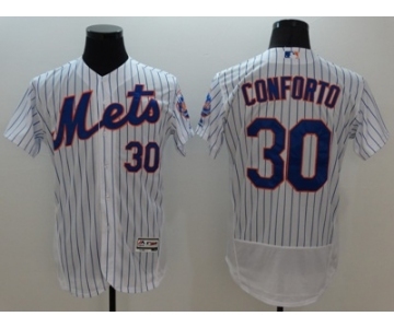 Men New York Mets #30 Michael Conforto Majestic White Flexbase Authentic Collection Player Jersey