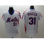 Men New York Mets #31 Mike Piazza Majestic White Alternate Flexbase Authentic Collection Player Jersey