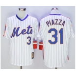 Men New York Mets #31 Mike Piazza Majestic White Cool Base Cooperstown Collection Player Jersey