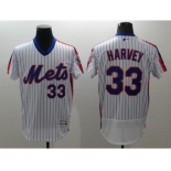 Men New York Mets #33 Matt Harvey Majestic White Alternate Flexbase Authentic Collection Player Jersey