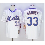 Men New York Mets #33 Matt Harvey Majestic White Cool Base Cooperstown Collection Player Jersey